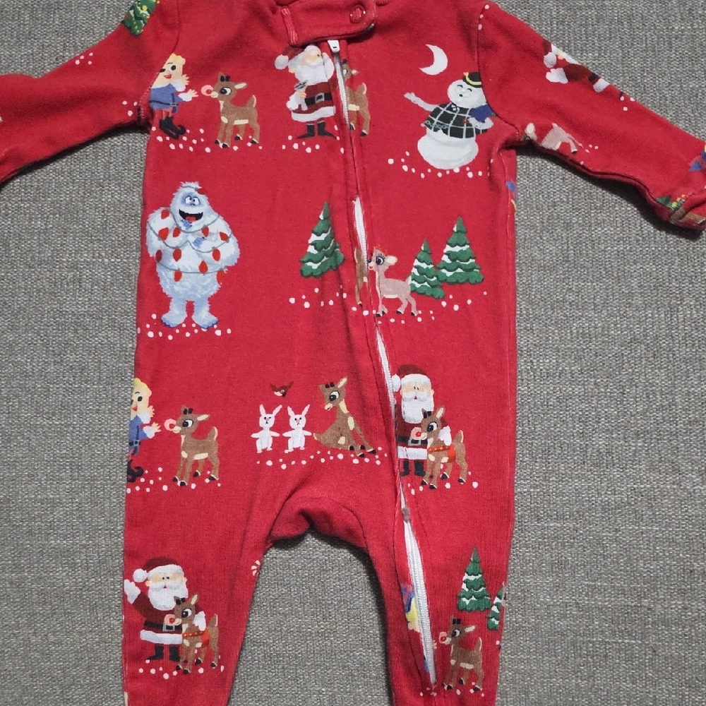 Pottery Barn Kids Rudolph The Red Nosed Reindeer Footy Pajama 0-3 M